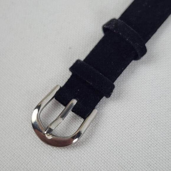 Quartz Silver & Rhinestone Black Band Watch - Picture 4 of 6